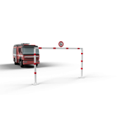 Height restriction barriers | stationary | fixed, 100 x 100 mm, to be fixed by plugs | total width: 4000 mm | clear height: approx. 2300 mm
